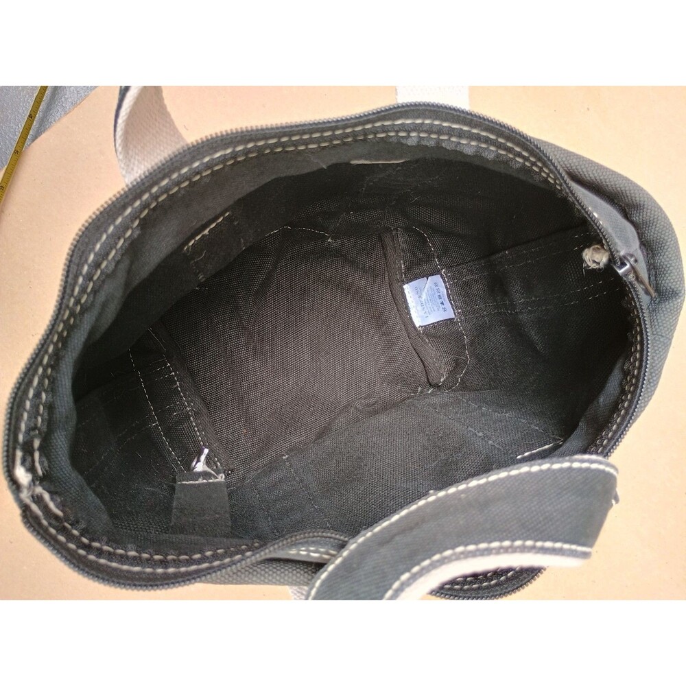 Lands End Small Canvas Tote Bag Dark Gray Zip Top Casual Everyday Carry - Picture 7 of 9